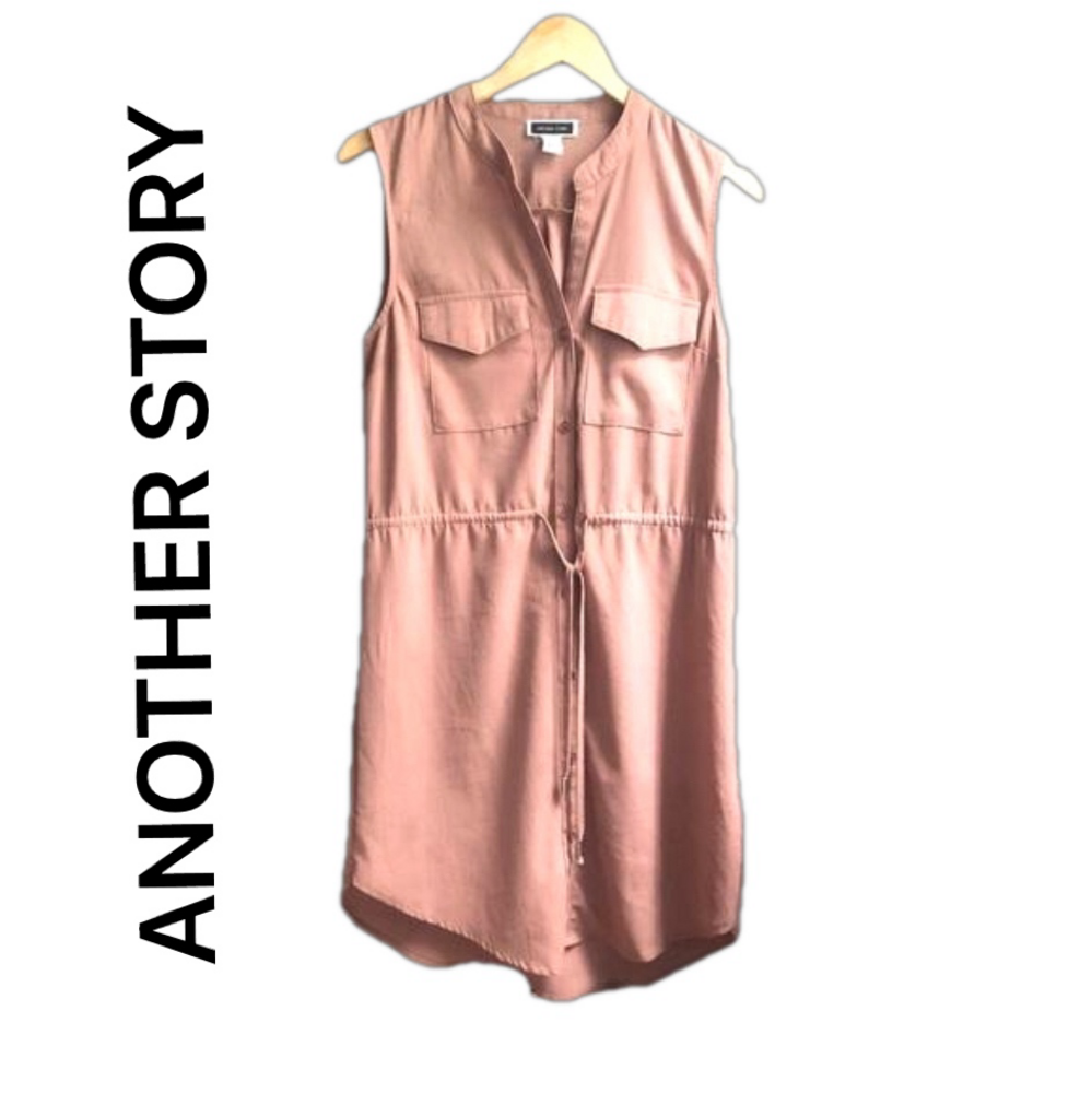 Another Story Tan Sleeveless Midi Dress